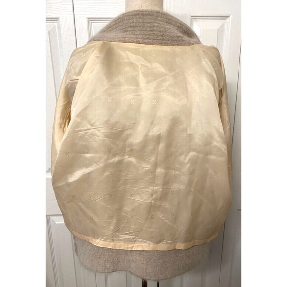 Vintage Women's XL Open Front Cardigan Beige Angora Wool Fuzzy Soft Lined Japan - Picture 7 of 9